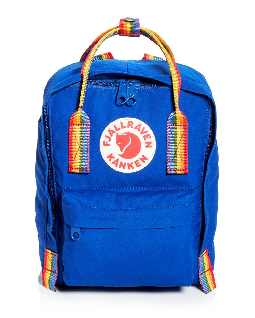 Fjallraven Mini Kanken Rainbow Handle Mini Backpack in Deep Blue 