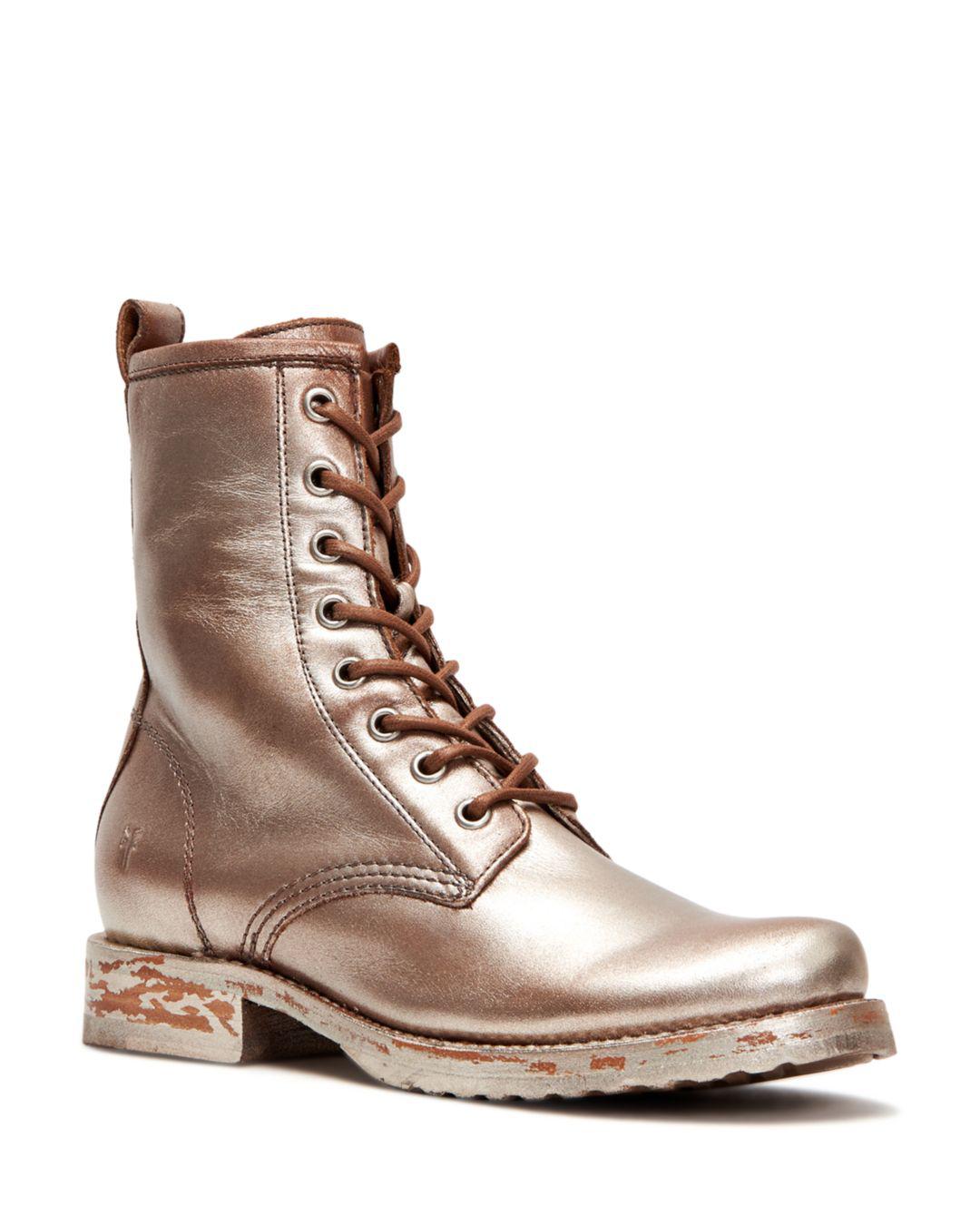 frye veronica combat metallic
