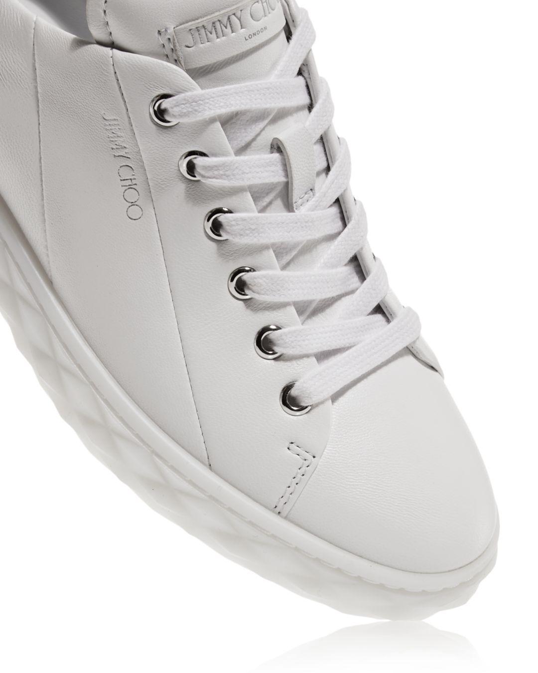 Jimmy Choo Leather Diamond Light Sneakers in White | Lyst