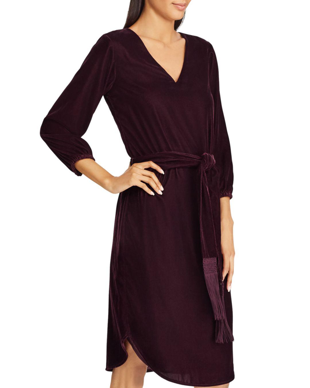 ralph lauren burgundy dress