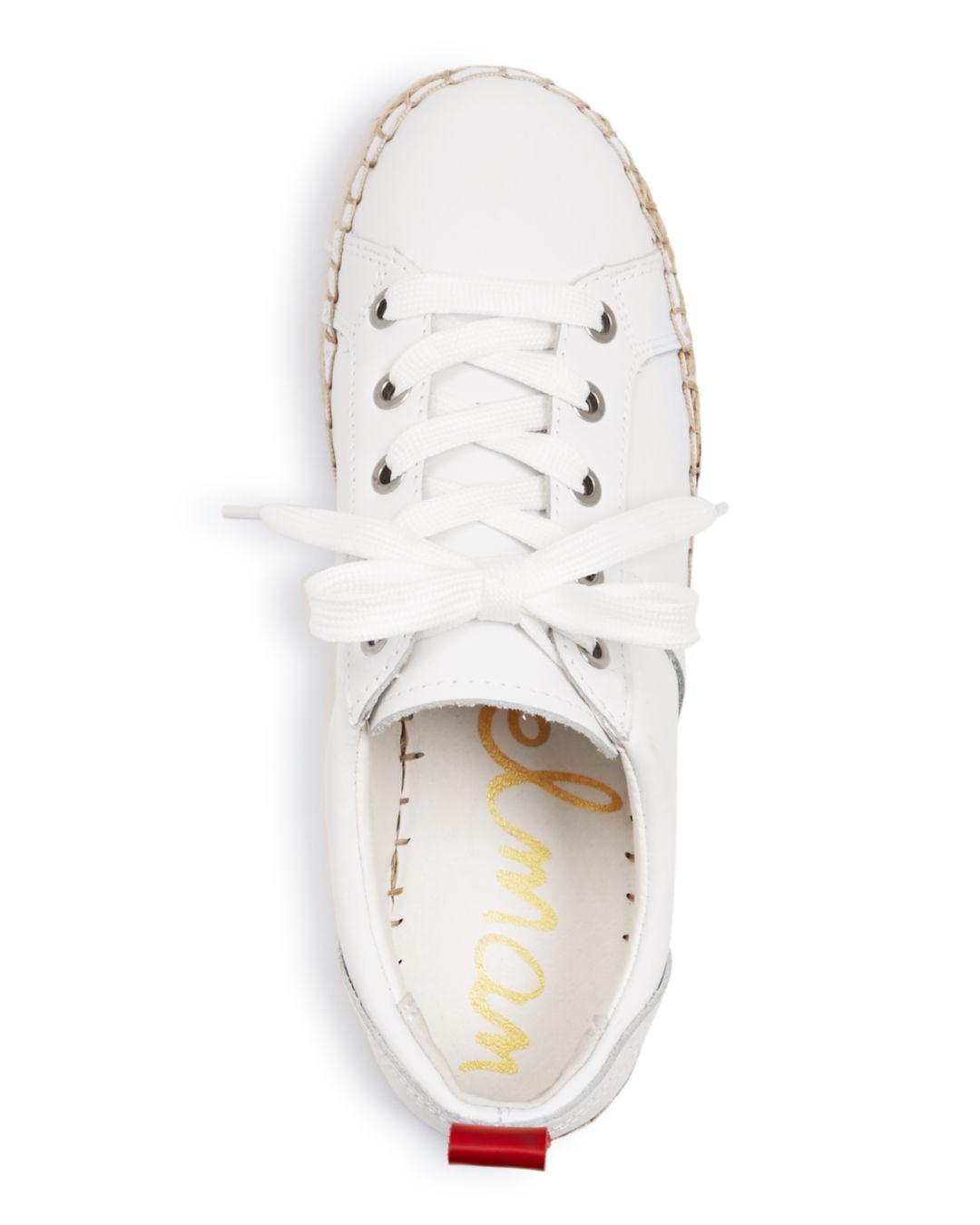 sam edelman white leather sneakers