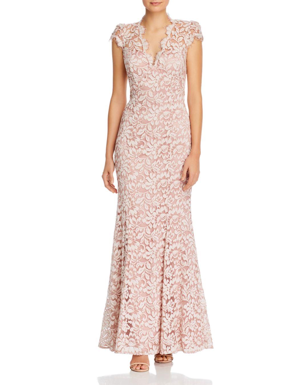 Eliza J Scalloped - Edge Lace Gown in Pink | Lyst