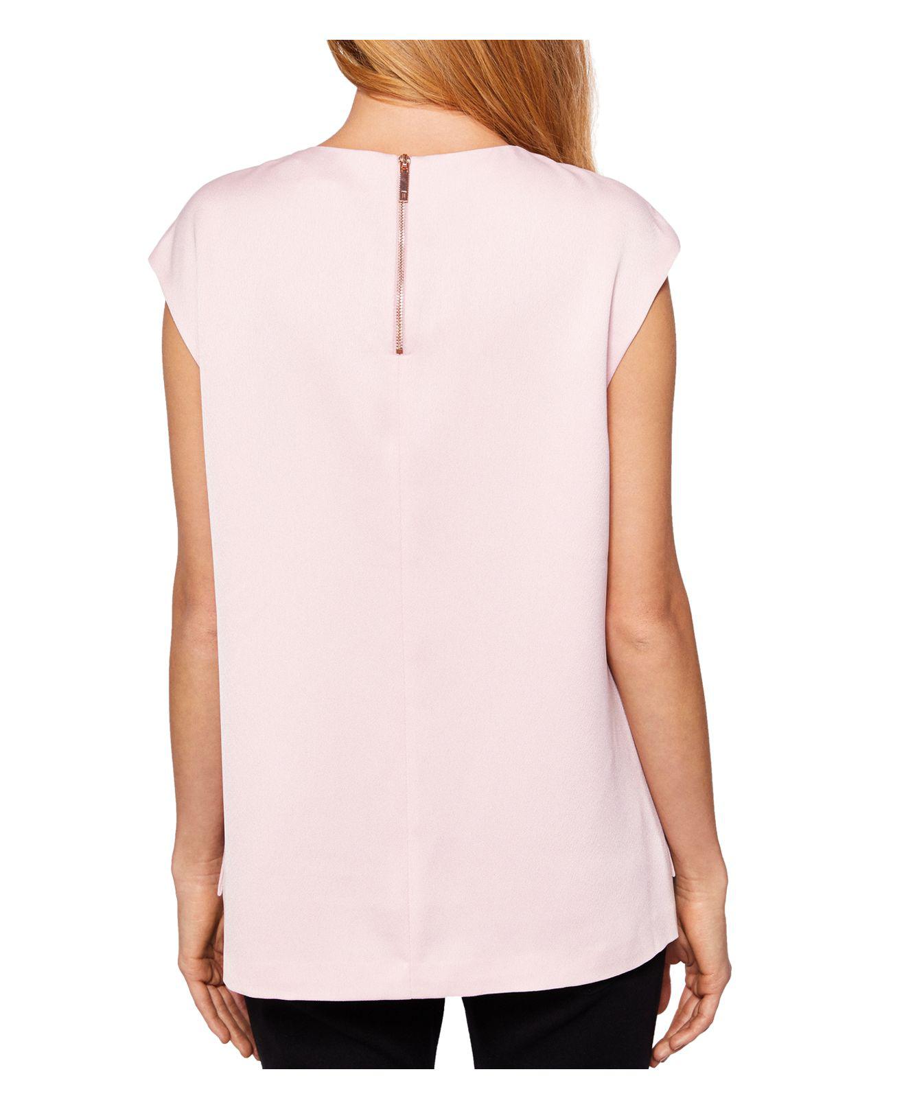 Ted Baker Pearl Embellished Top in Dusky Pink (Pink) | Lyst