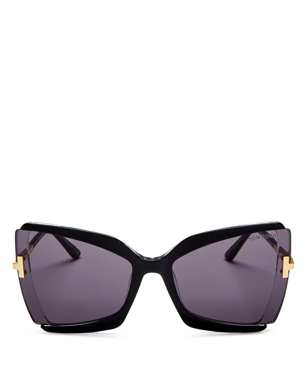 Tom Ford Gia Butterfly Sunglasses in Black | Lyst