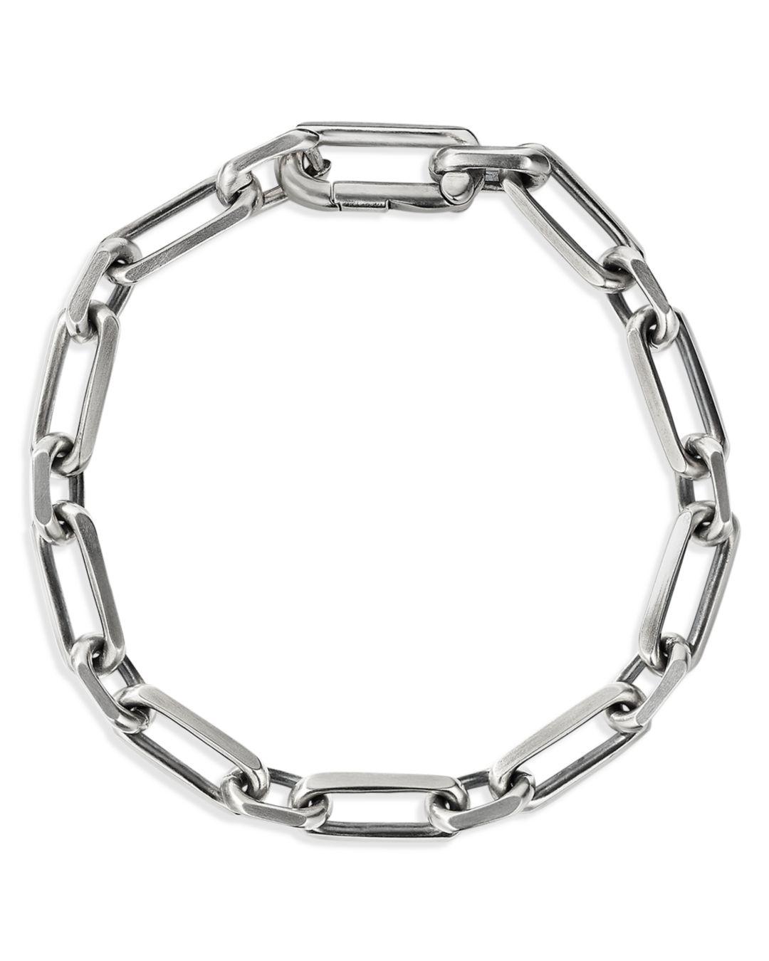 David Yurman Sterling Silver Elongated Chain Link Bracelet in Metallic