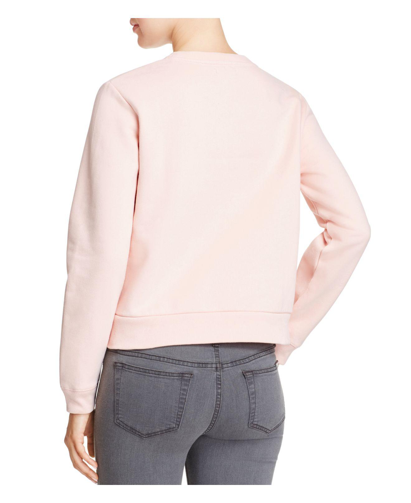 Lyst - Calvin Klein Harper Logo Cropped Sweatshirt in Pink
