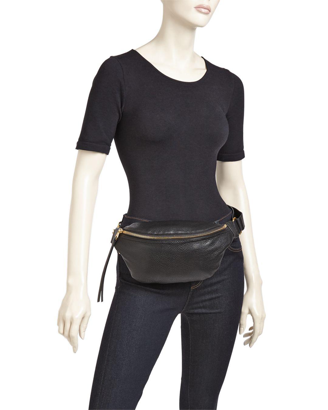 Rebecca Minkoff Black Leather Belt Bag | semashow.com