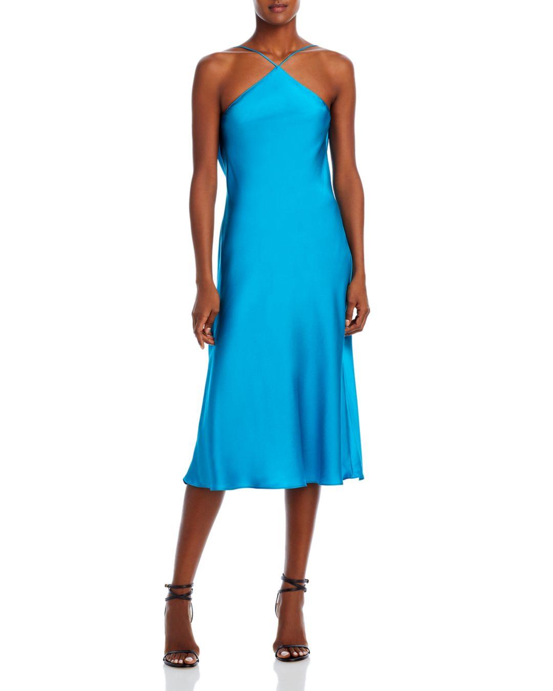 Amanda Uprichard X Bloomingdale's Prima Silk Midi Slip Dress in Blue Lyst