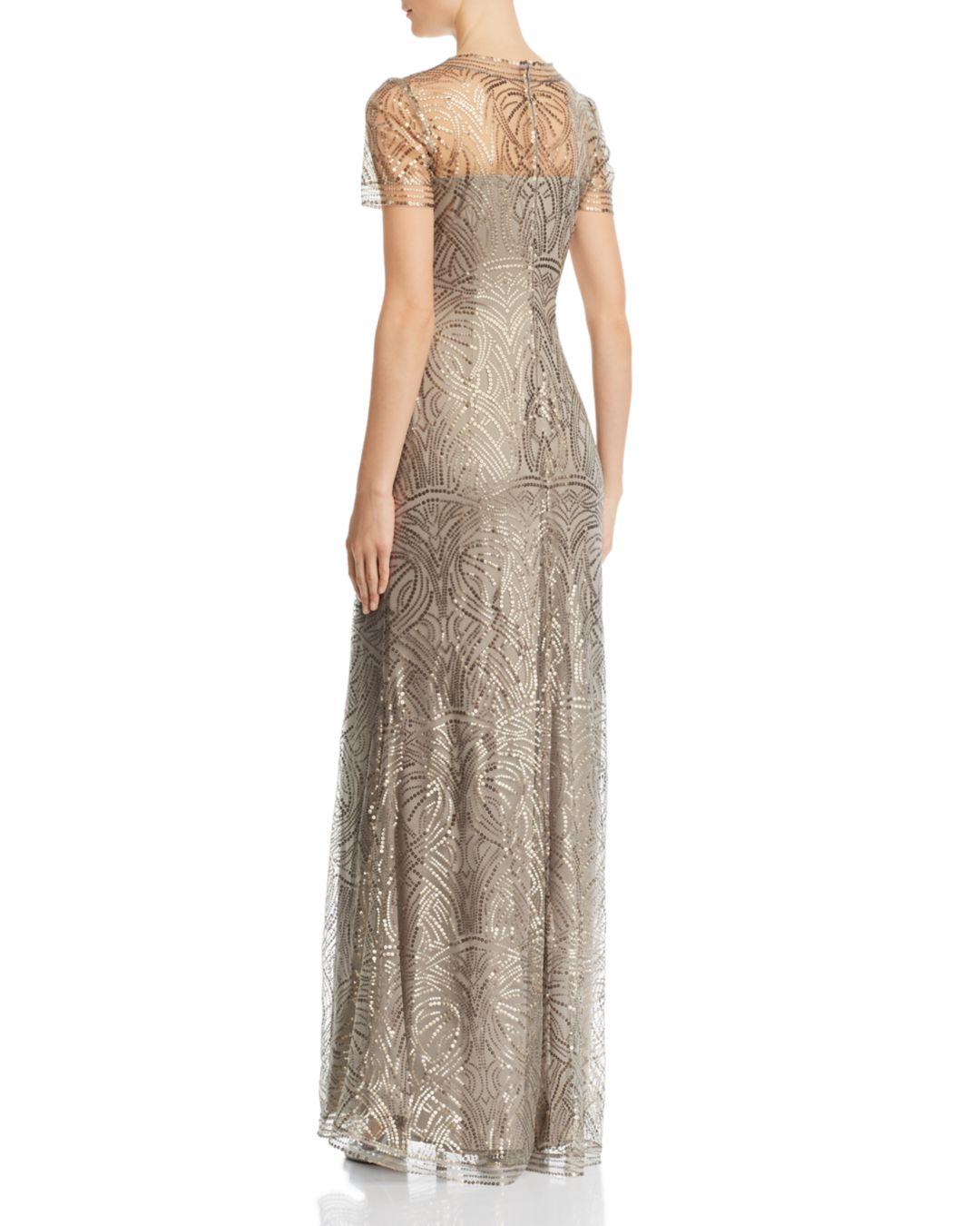 sequin mesh gown
