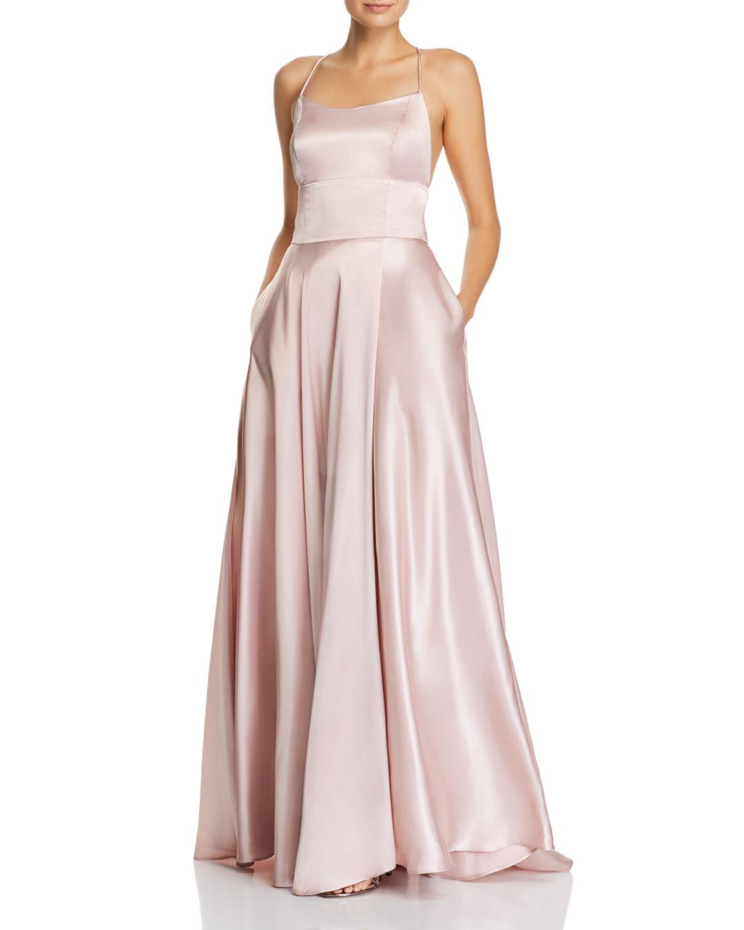 satin cross back dress