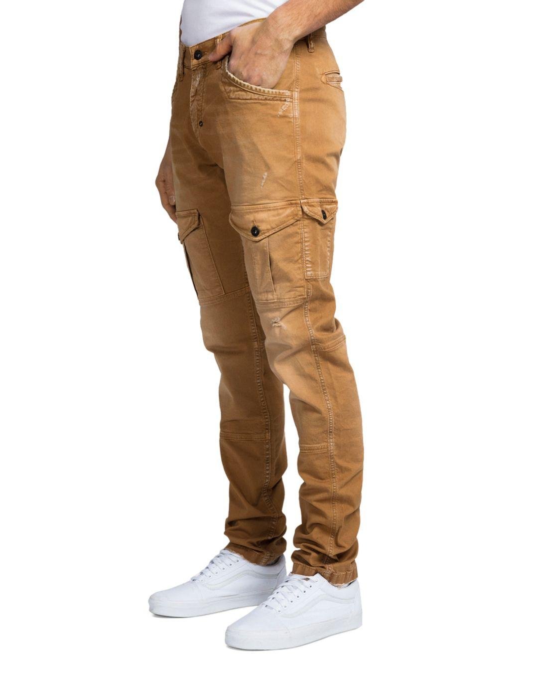 PRPS Faded Slim Fit Stretch Cargo Pants In Khaki in Natural for Men | Lyst