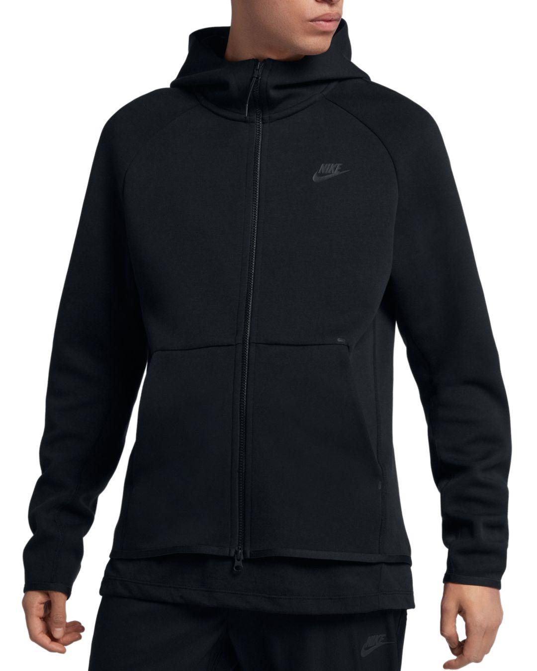 nike tech fleece zip hoodie black