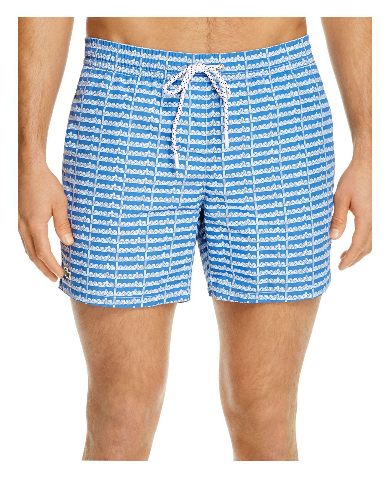 lacoste logo swim shorts