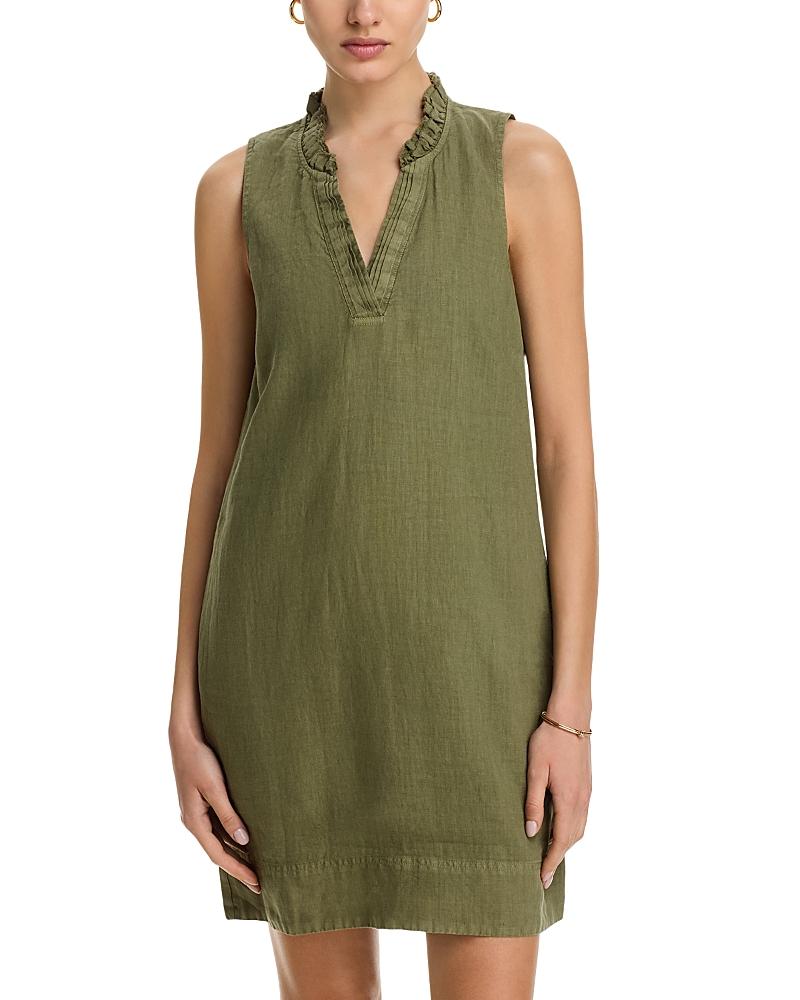 knee length dresses for ladies Tommy Bahama Two Palms 3/4 Sleeve Buccaneer Blue Linen Shift Dress   Shoptiques