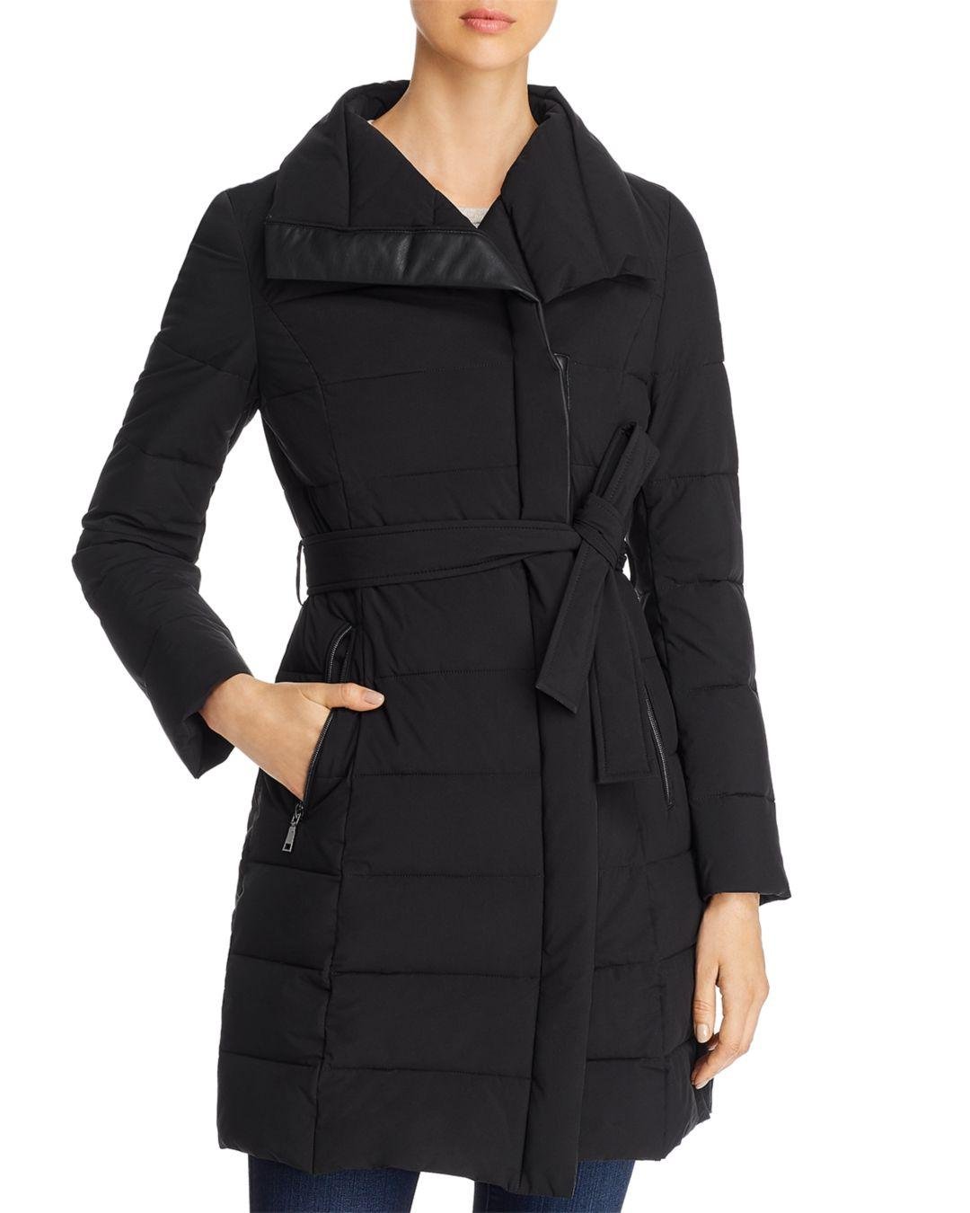 T Tahari Kim Lightweight Puffer Coat in Black - Lyst