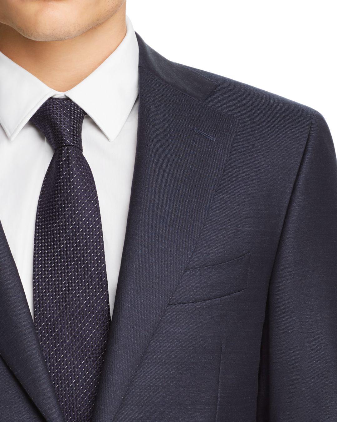 Canali Capri Mélange Twill Solid Slim Fit Suit in Blue for Men | Lyst