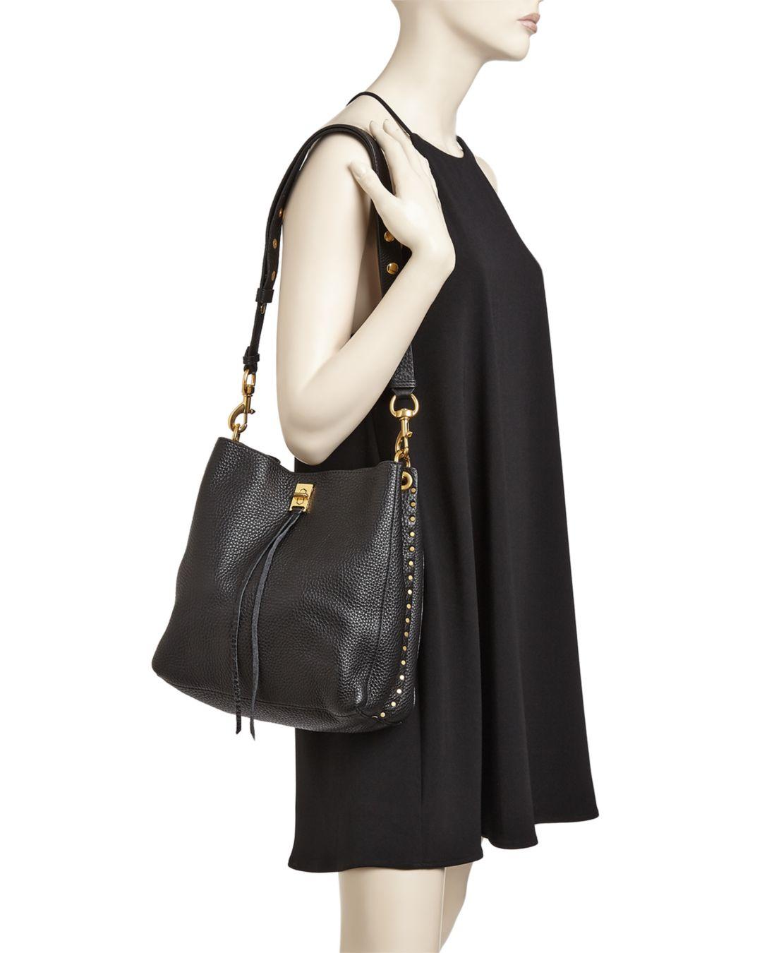 Rebecca Minkoff Darren Leather Shoulder Bag in Black | Lyst