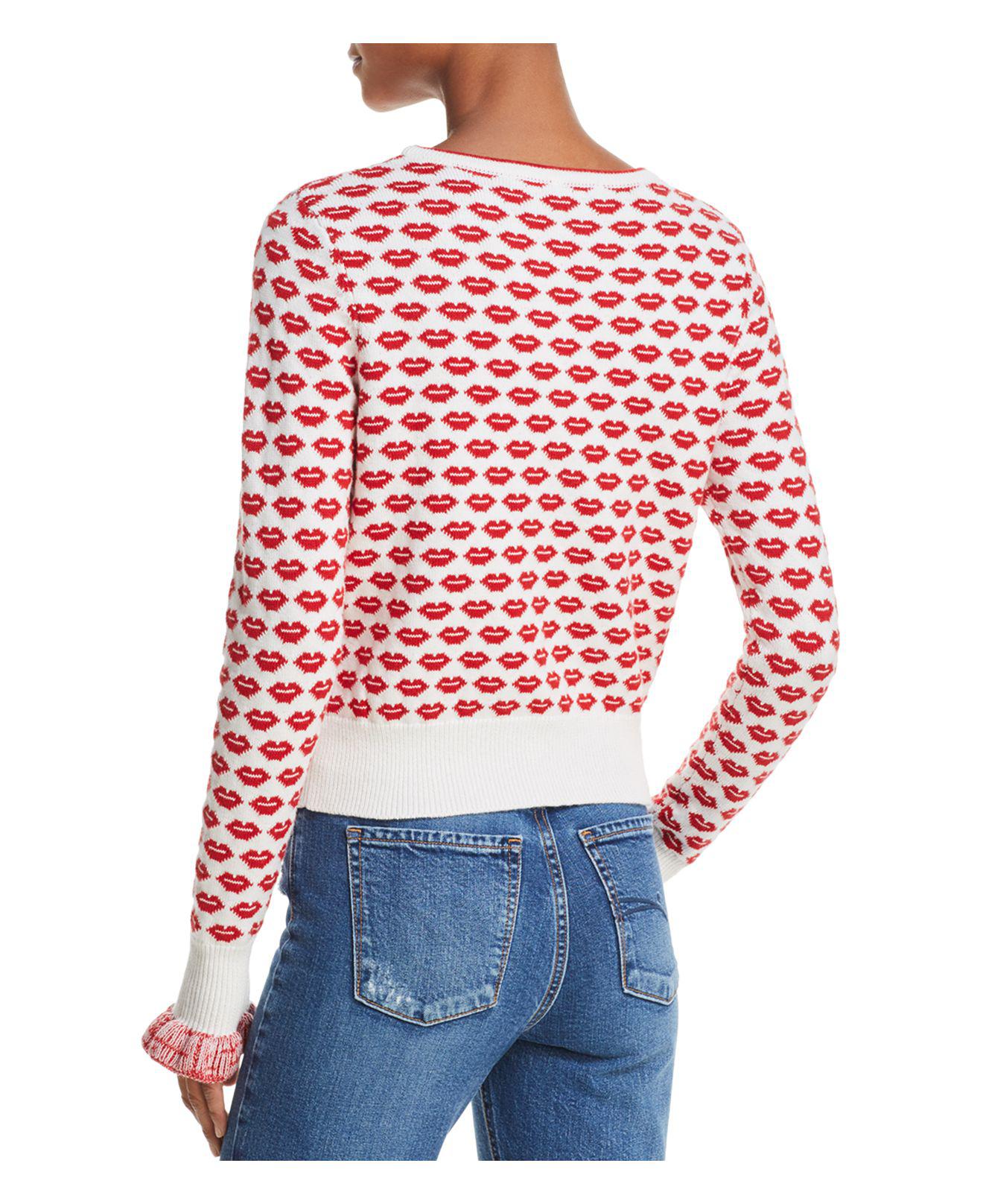 French Connection Kiss Print Sweater in Red | Lyst