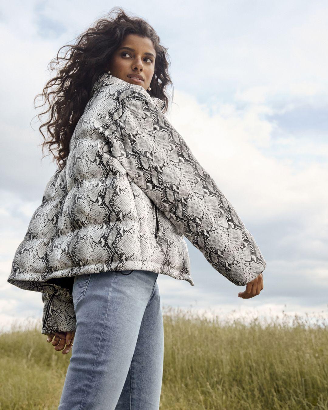 snakeskin bubble jacket