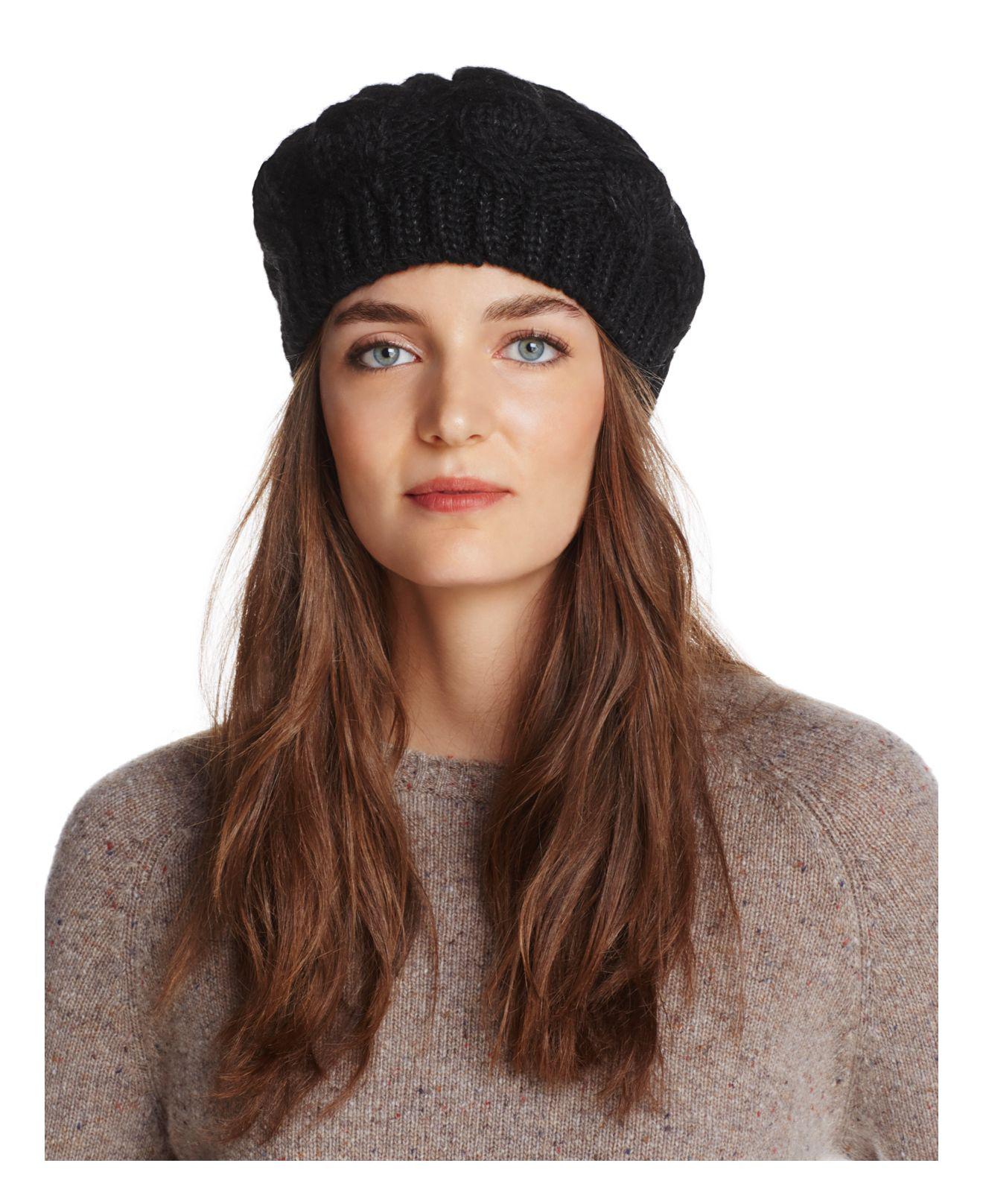 Lyst Aqua Chunky Braid Beret in Black