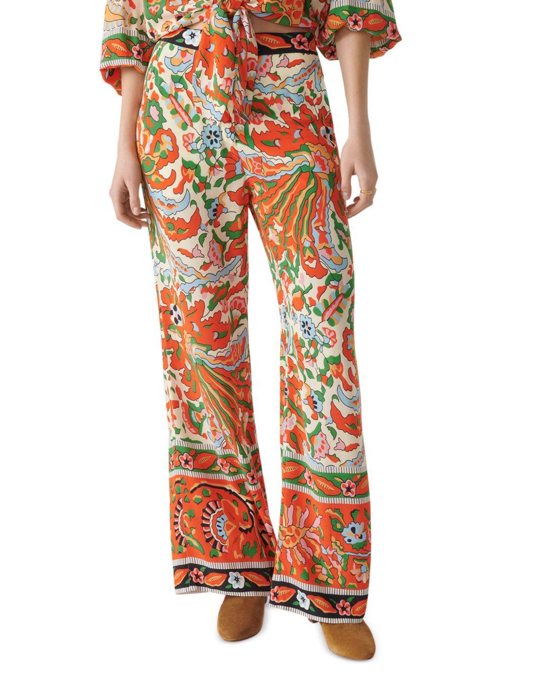 Ba&sh Milou Floral Border Print Pants in Orange | Lyst