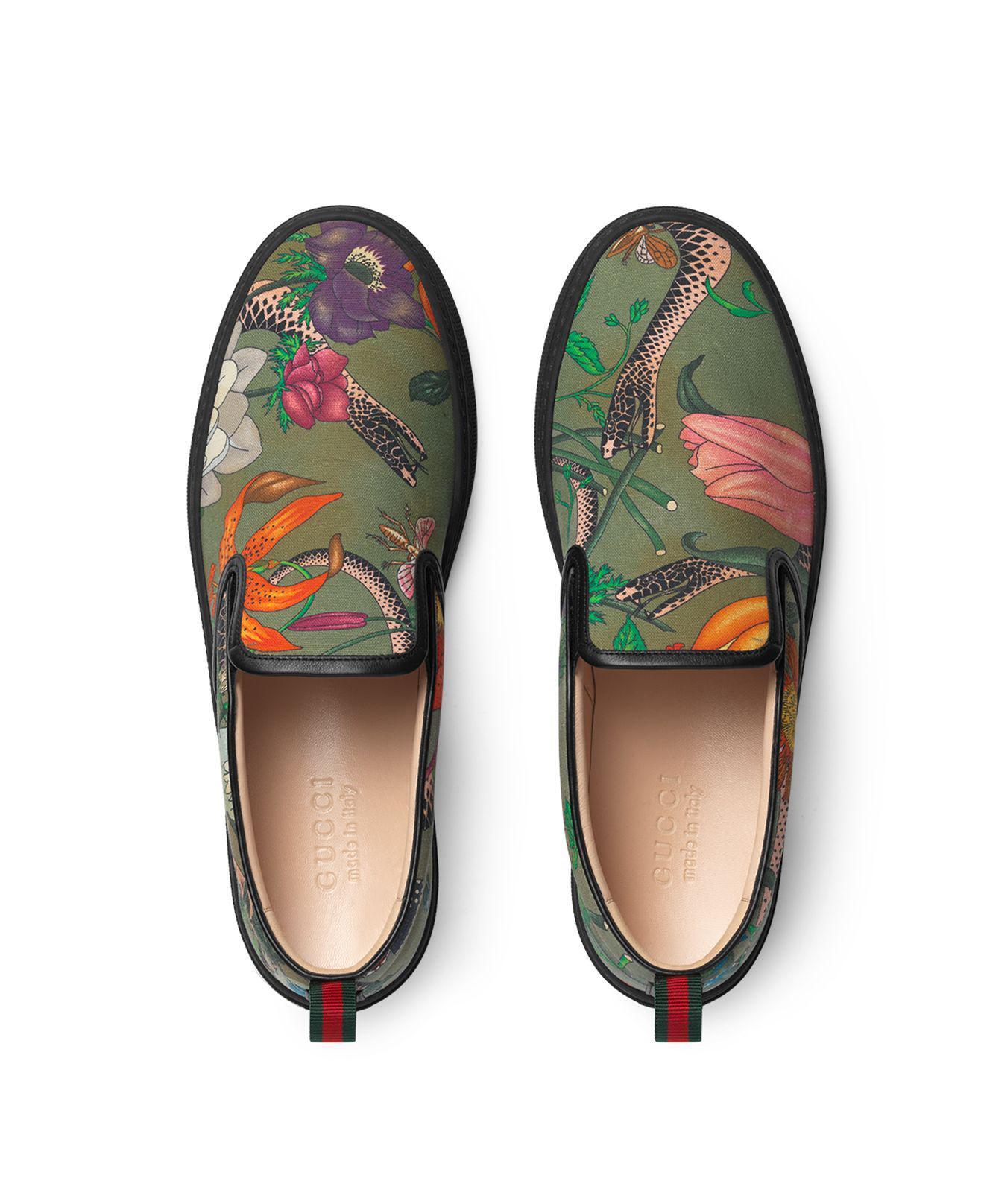 gucci snake slip on sneakers