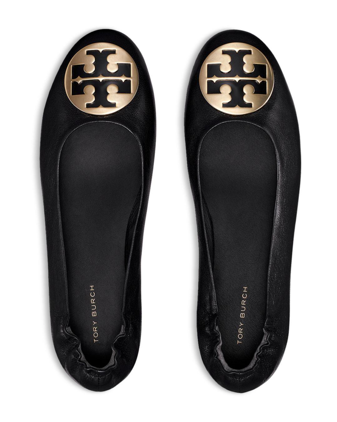 Tory Burch Claire Ballet Flats in Black | Lyst