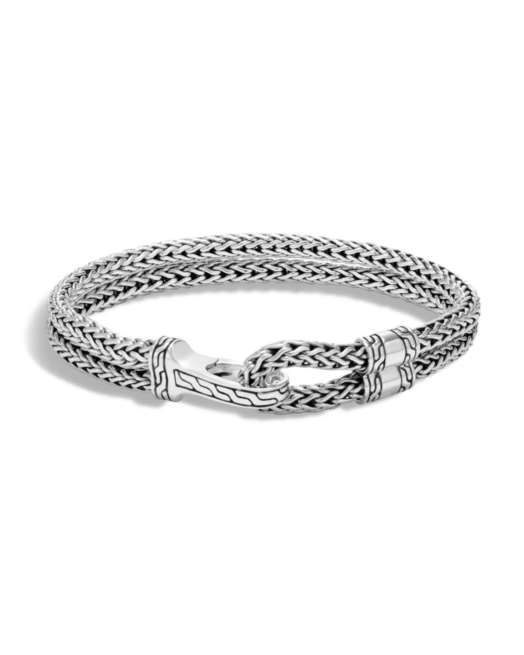 John Hardy Men's Double Classic Chain Hook Bracelet in Silver (Metallic