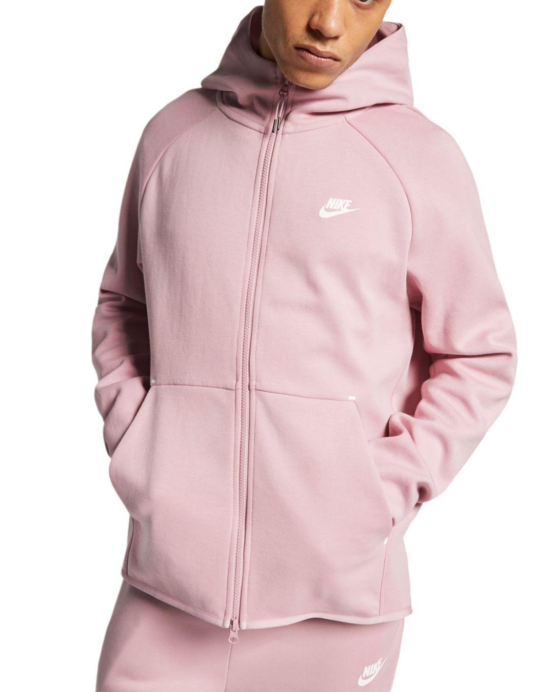 Nike Sportswear Cotton-blend Tech-fleece Zip-up Hoodie in Pink for Men |  Lyst