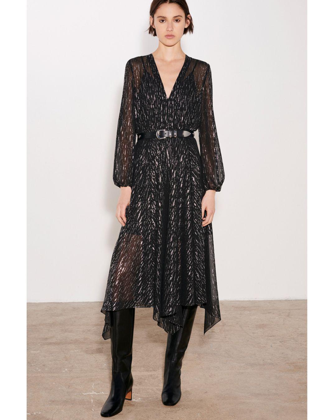 maje scarf dress with studs