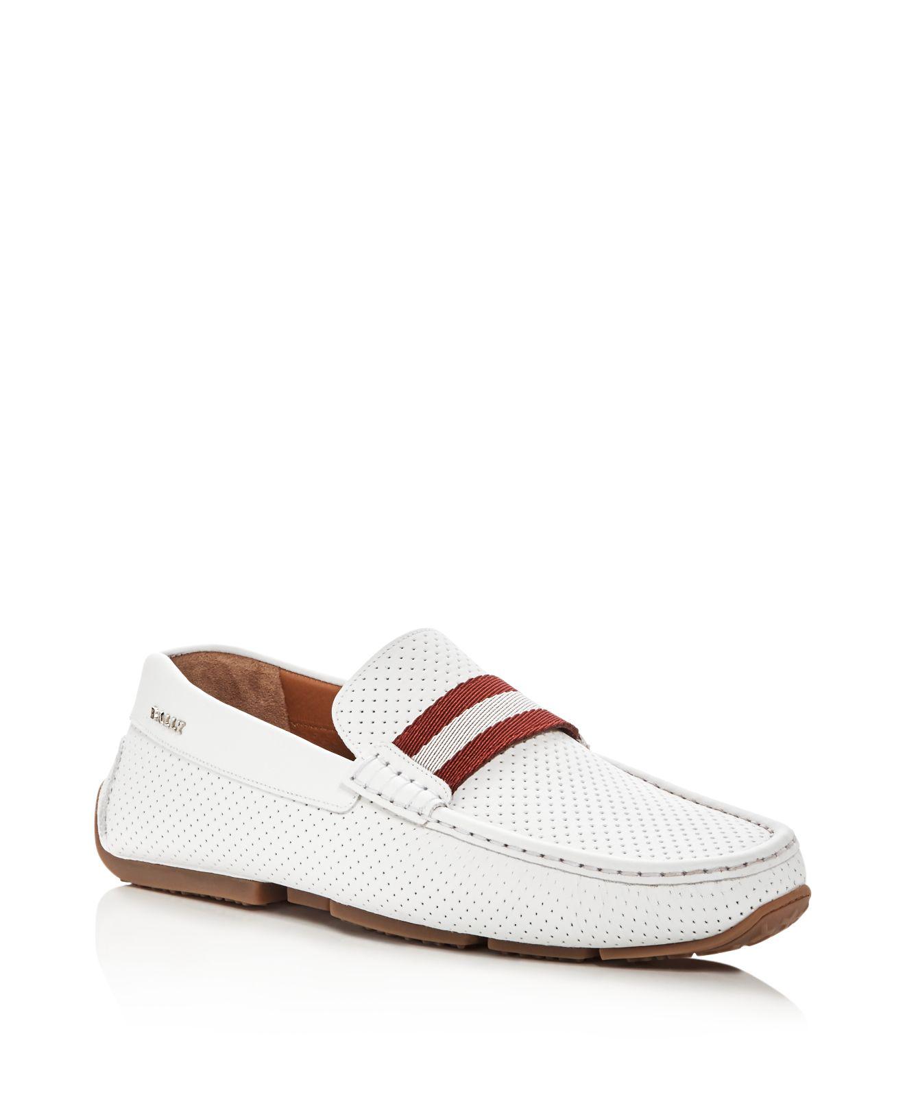 bally loafers white