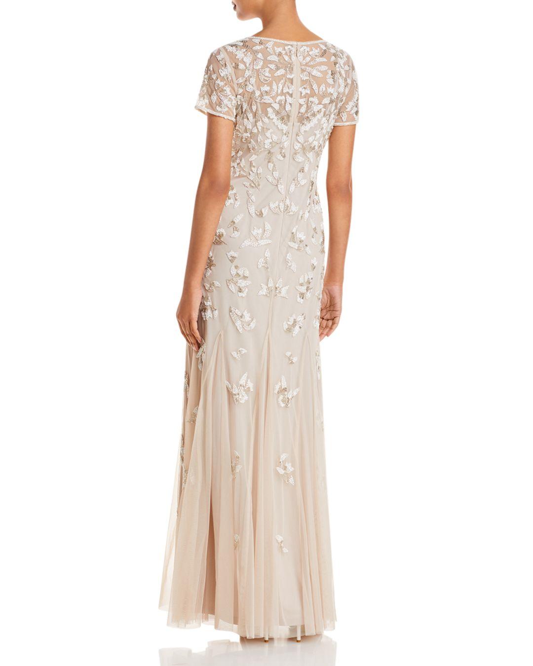 Adrianna Papell Beaded Godet Gown | Lyst