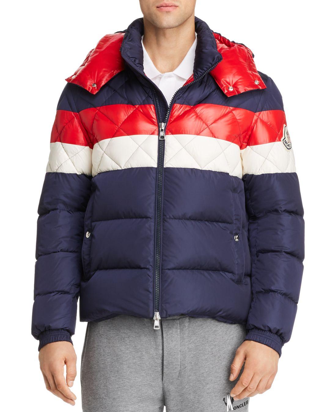 Moncler Synthetic Janvry Jacket in White/Navy/Red (Blue) for Men | Lyst