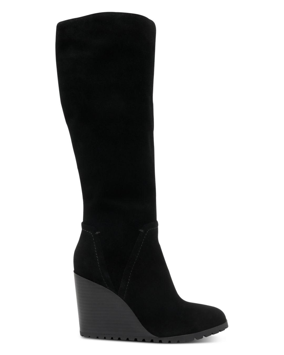 Splendid Suede Women's Patience Wedge Heel Tall Boots in Black Suede (Black)  - Lyst