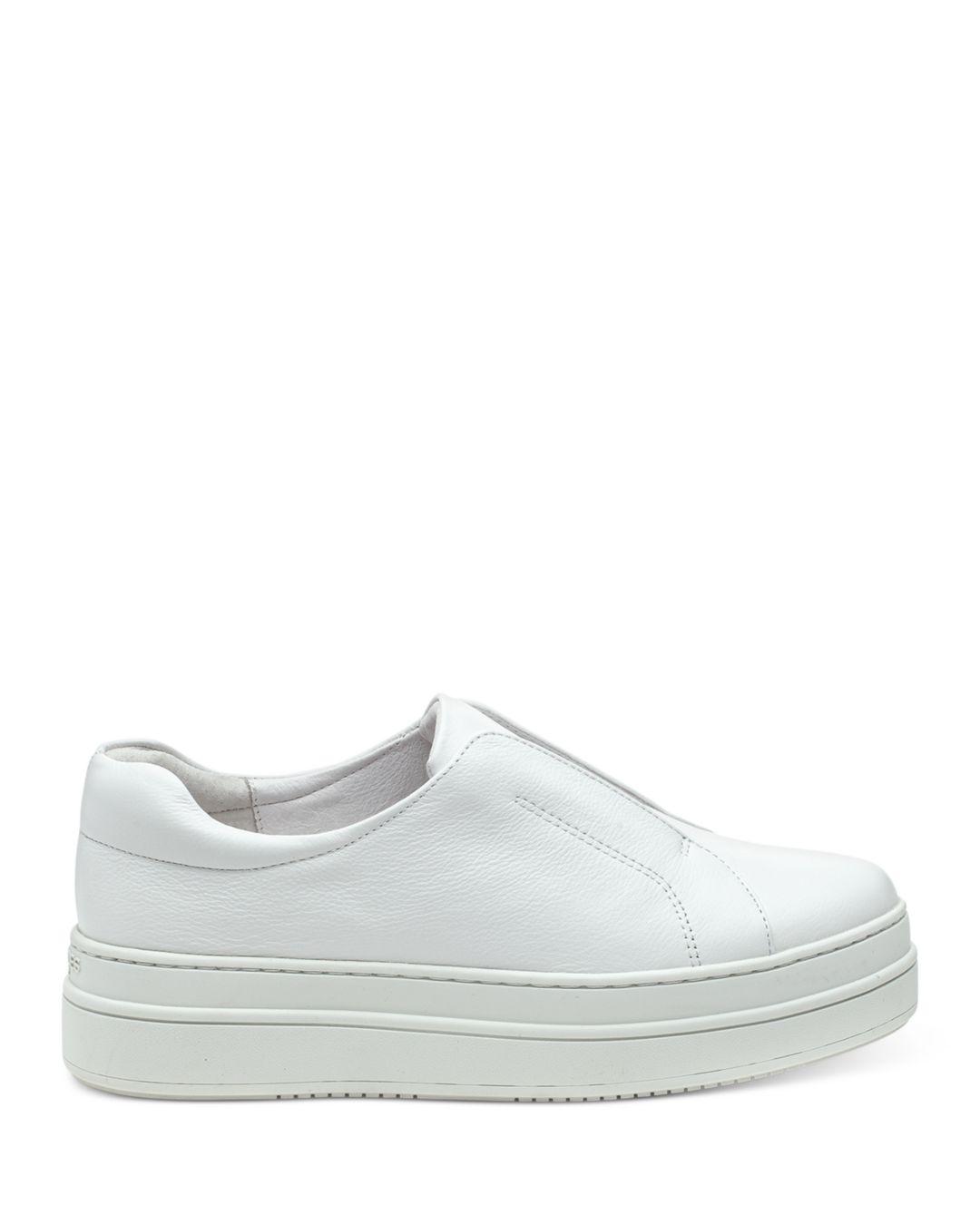 J/Slides Noel Nubuck Leather Slip On Platform Sneakers in White | Lyst