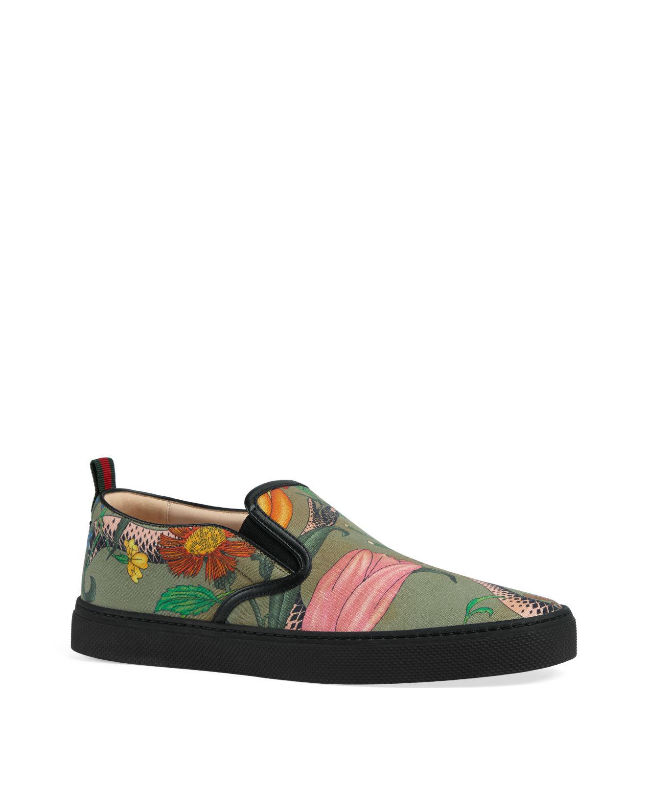 gucci snake slip on sneakers