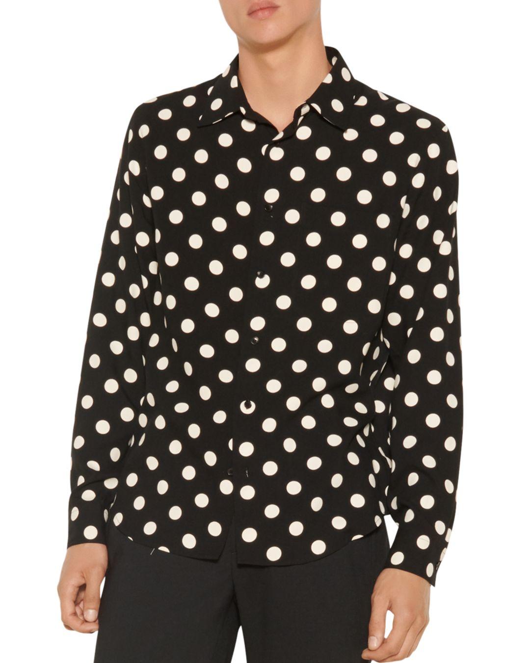 Sandro Dots Polka Dot Shirt in Black for Men | Lyst