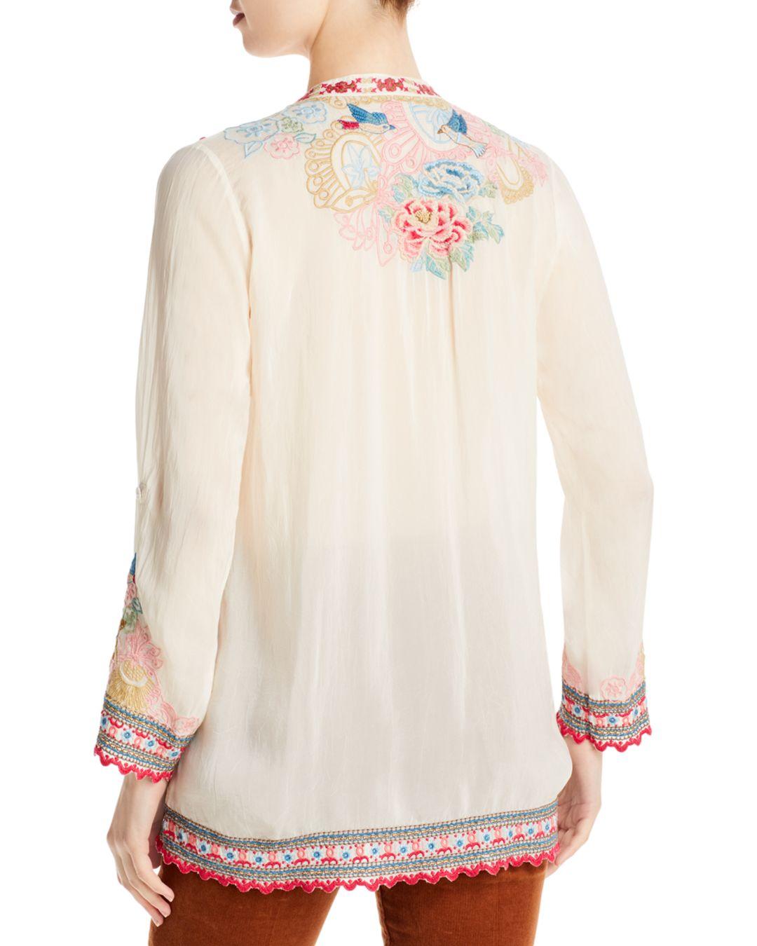 Johnny Was Gracie Embroidered Blouse 
