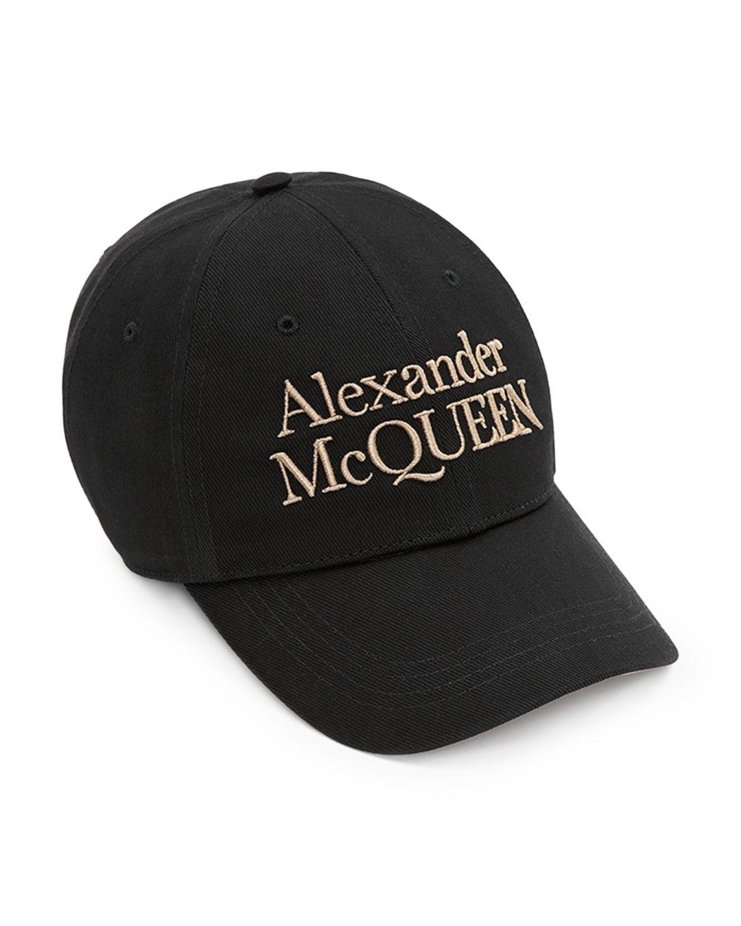 Alexander McQueen Stacked Logo Baseball Cap in Black | Lyst
