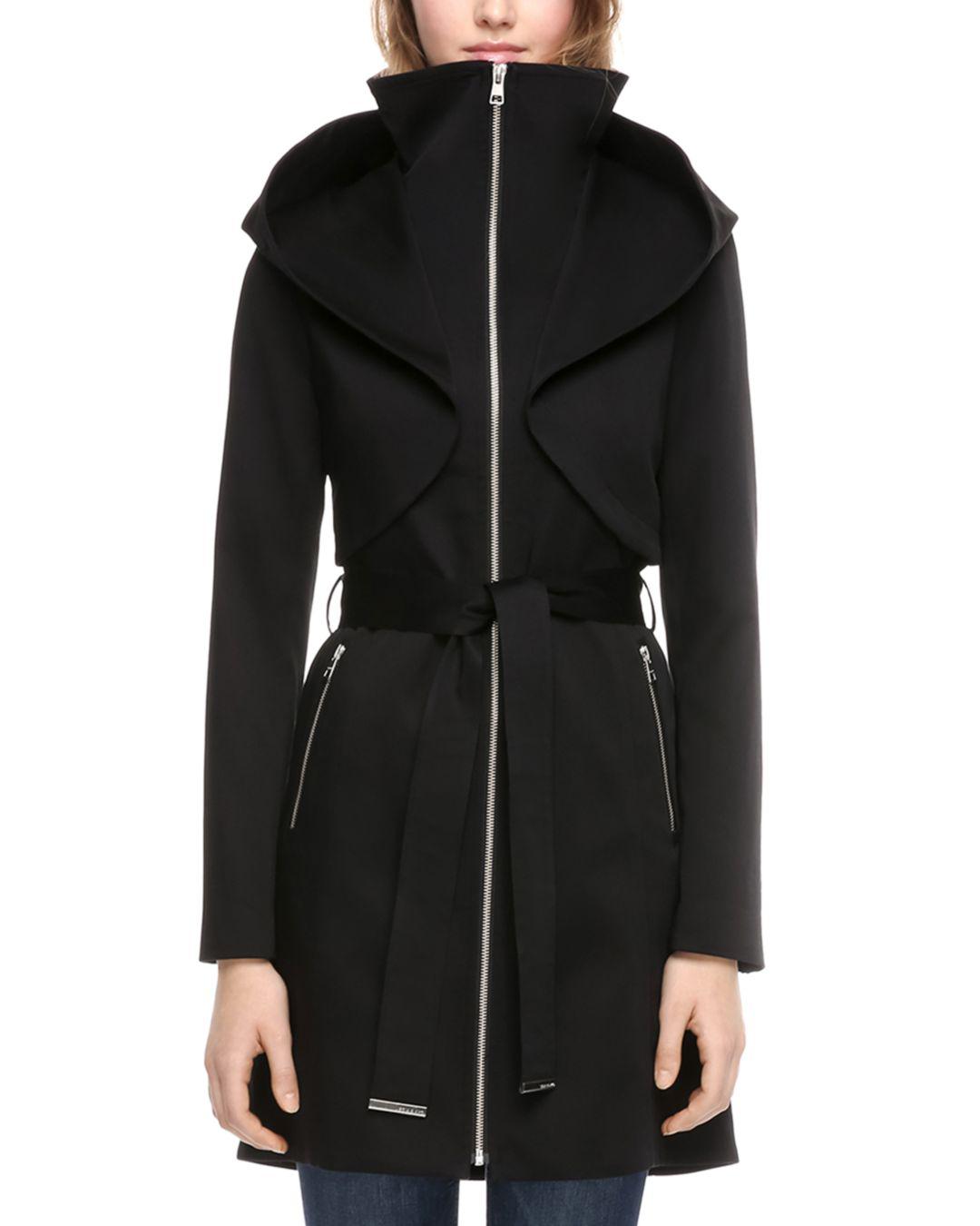 SOIA & KYO Soia And Kyo Arabella Sculpted Raincoat in Black - Lyst
