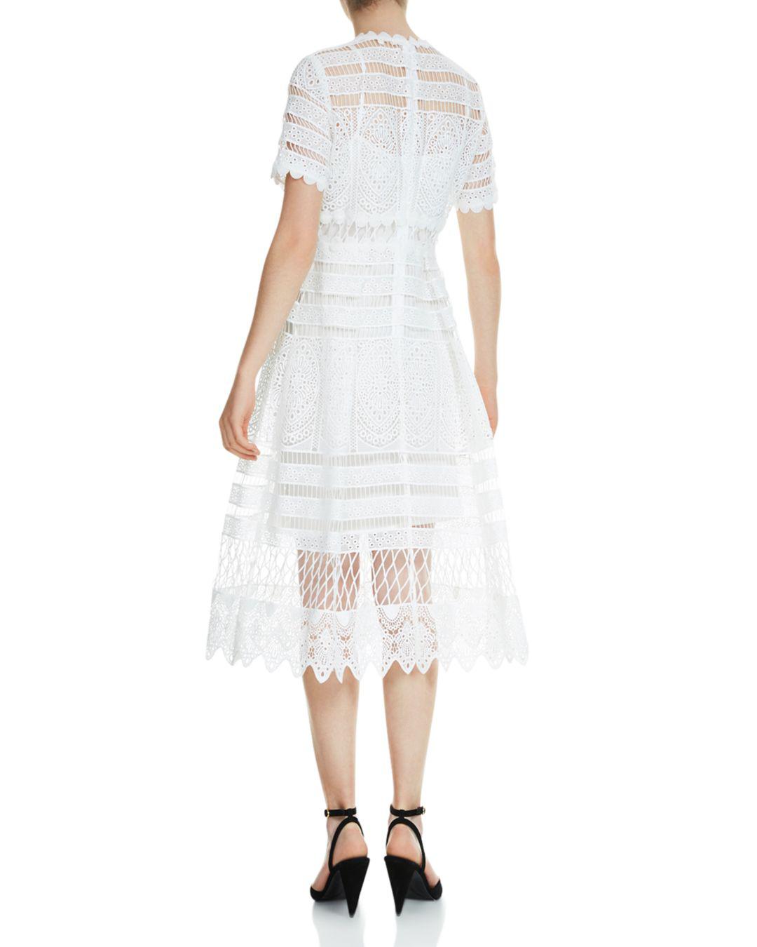 maje roseray lace midi dress