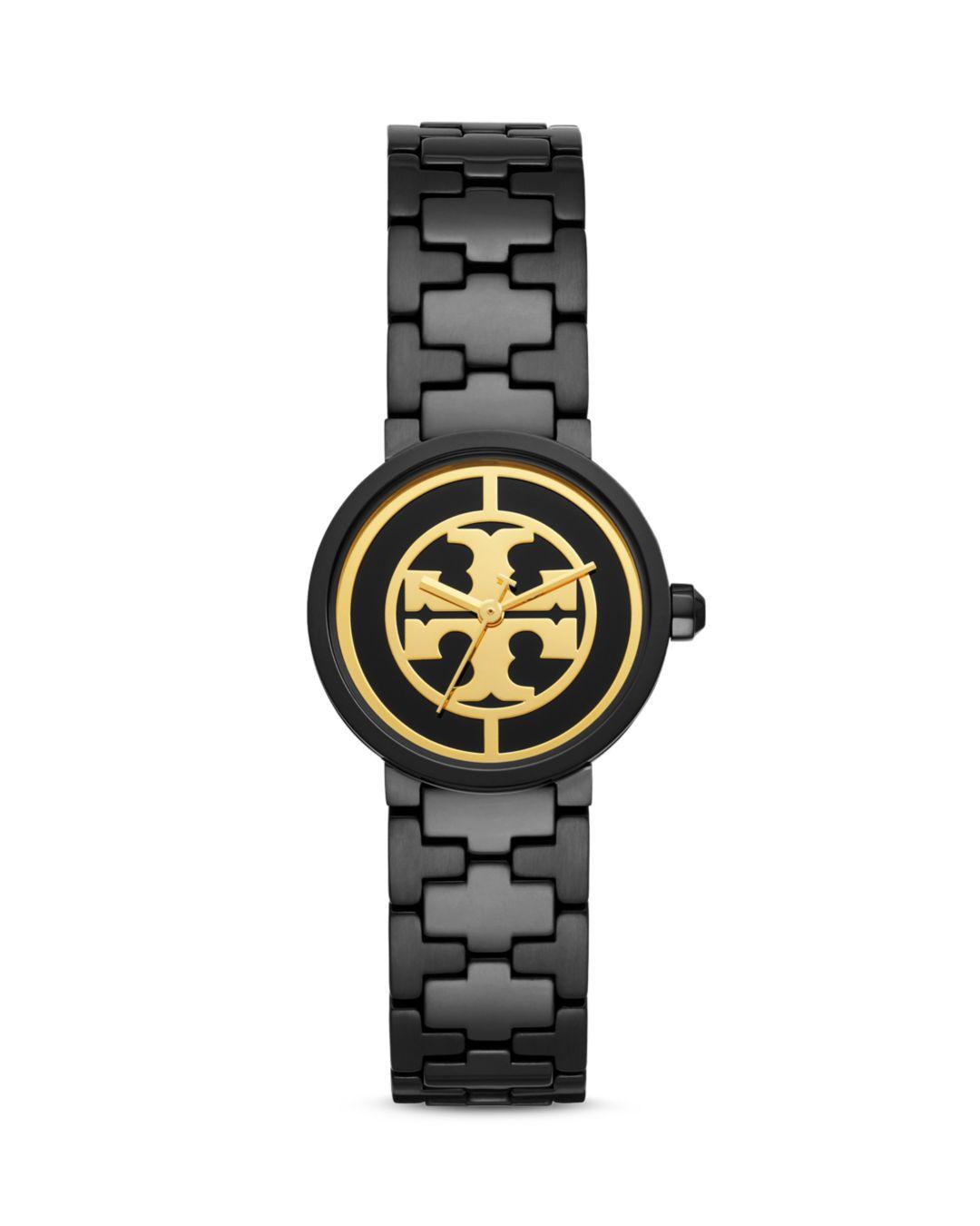 Tory Burch Reva Black Stainless Steel & Bracelet Watch | Lyst