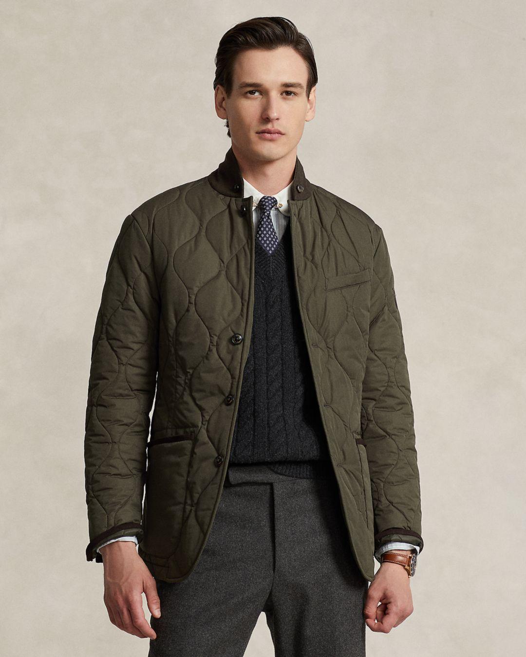 Polo Ralph Lauren Suede Trimmed Quilted Jacket in Brown for Men | Lyst