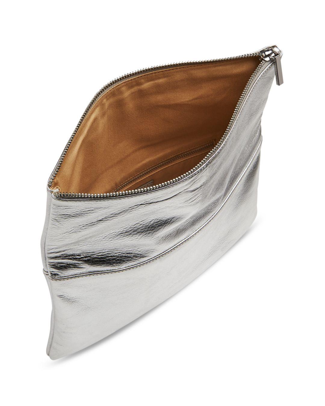 whistles gold clutch bag