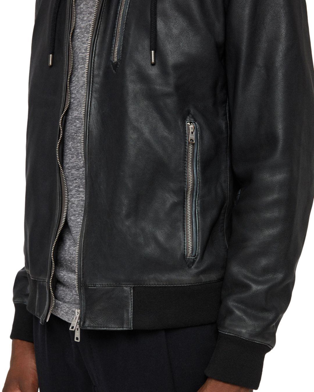abbot leather bomber jacket