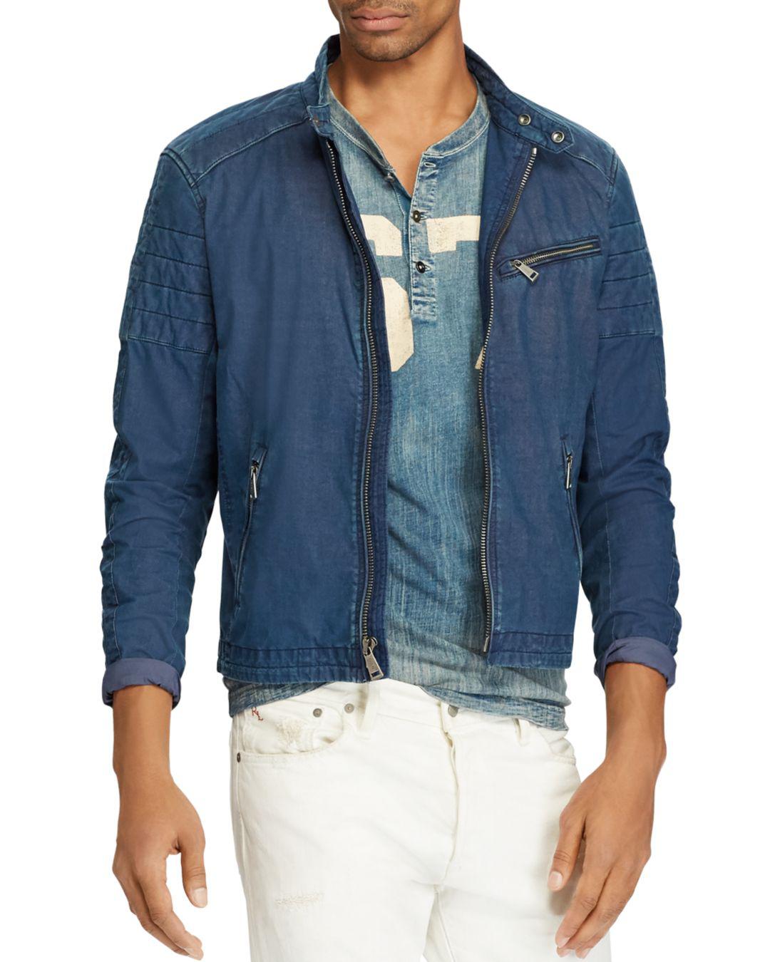 denim cafe racer jacket