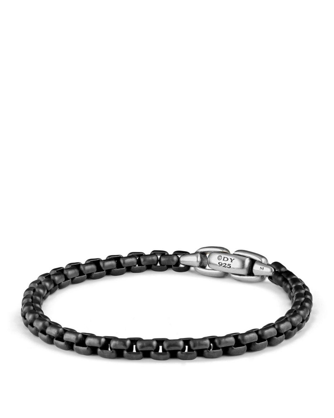 David Yurman Box Chain Bracelet in Stainless Steel (Black) for Men Lyst