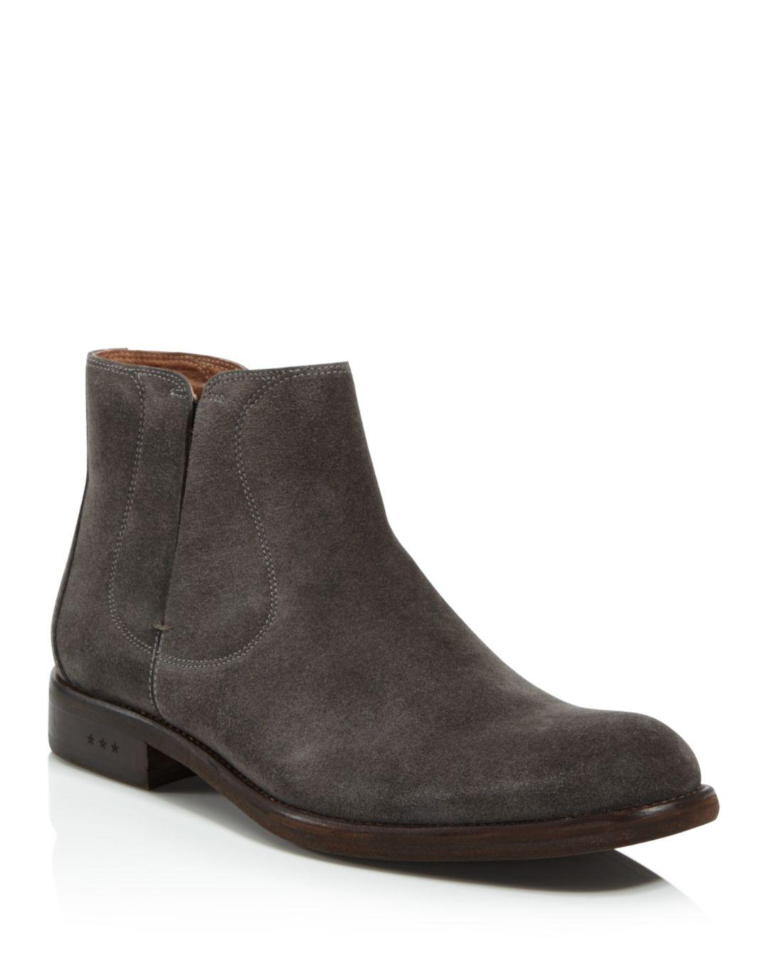 John Varvatos Leather Men's Waverly Covered Suede Chelsea Boots in ...