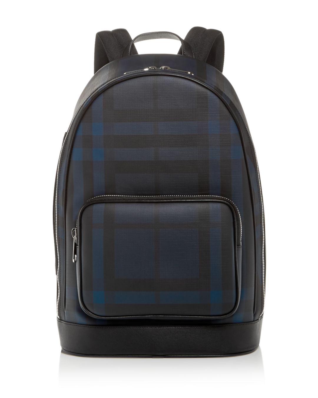 Burberry London Check Backpack in Blue for Men | Lyst