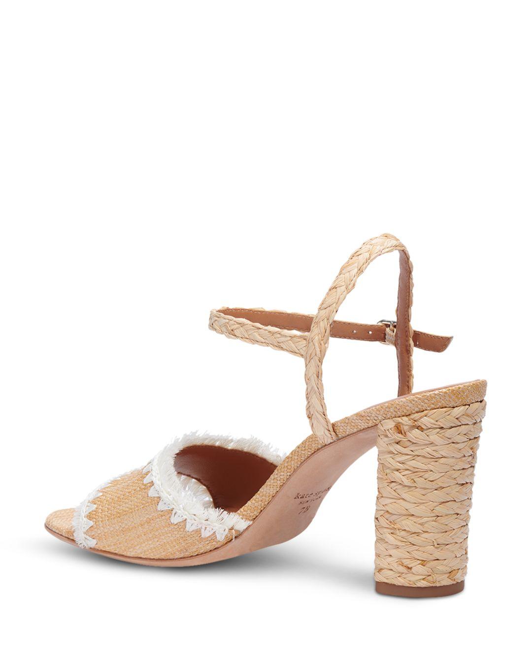 Kate Spade Olivia Raffia High Heel Sandals in Natural | Lyst